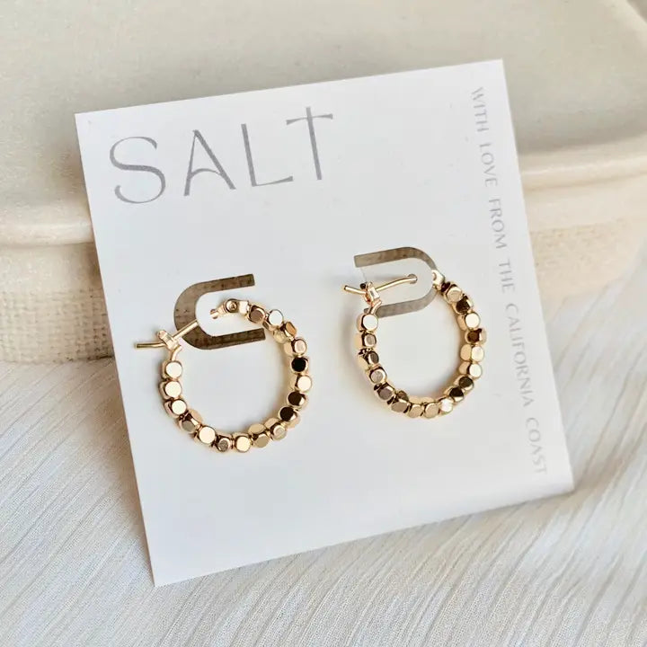 18k Gold Clasp Hoop Earrings