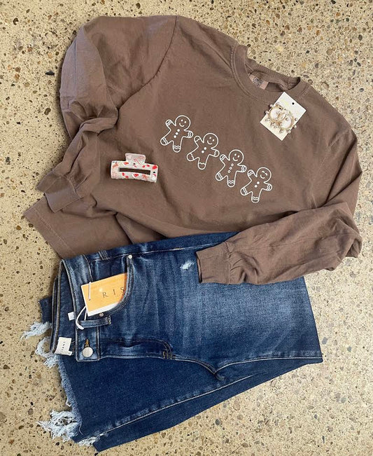 Brown Gingerbread Man Long Sleeve