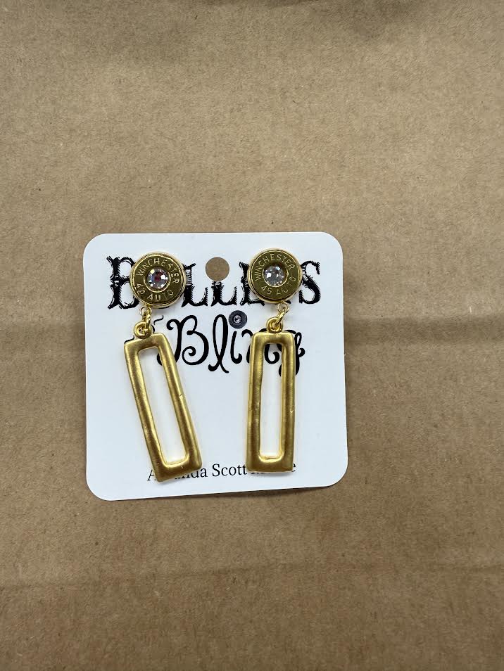 Bullet to Bling Drop Jewel Earrings