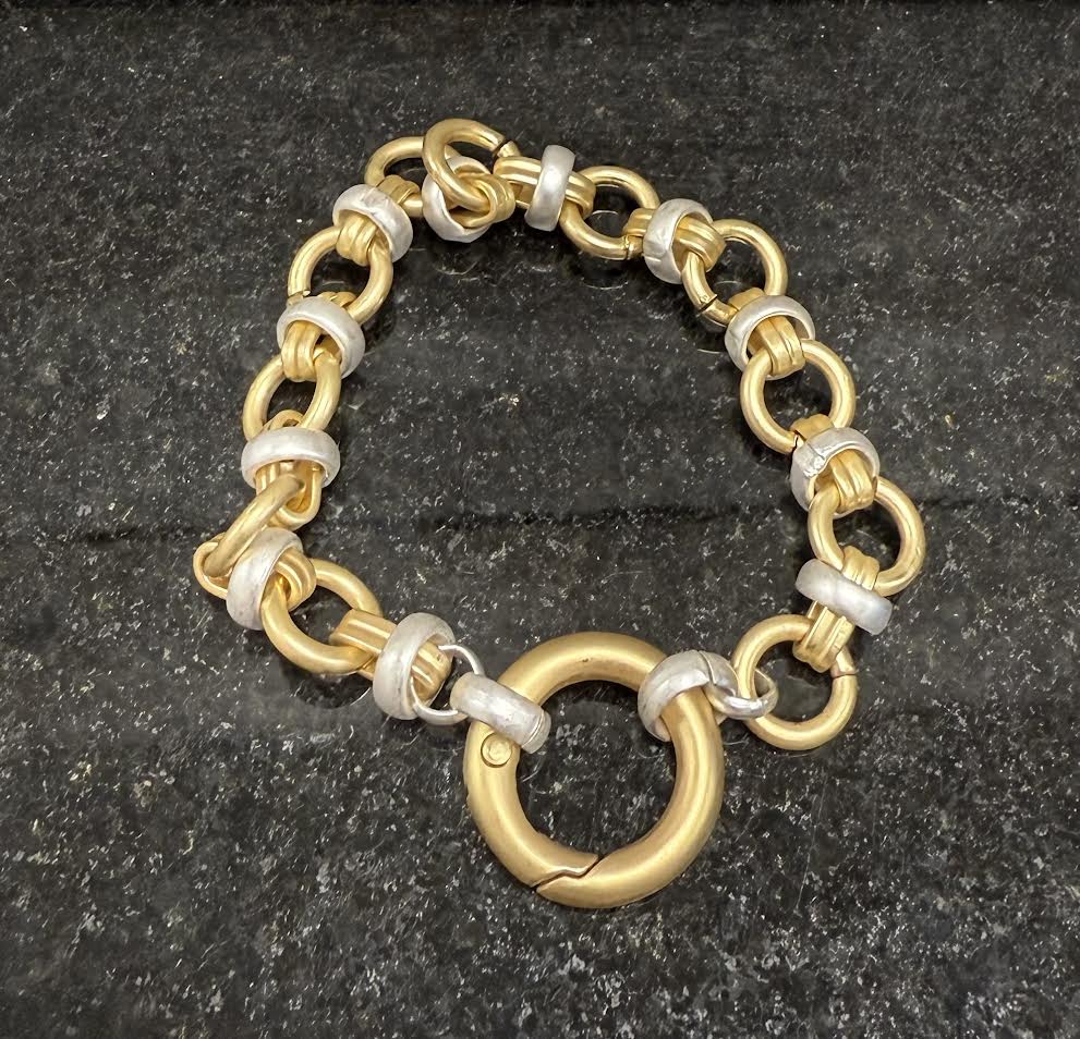 Bullets to Bling Brushed Silver/Gold Bracelets