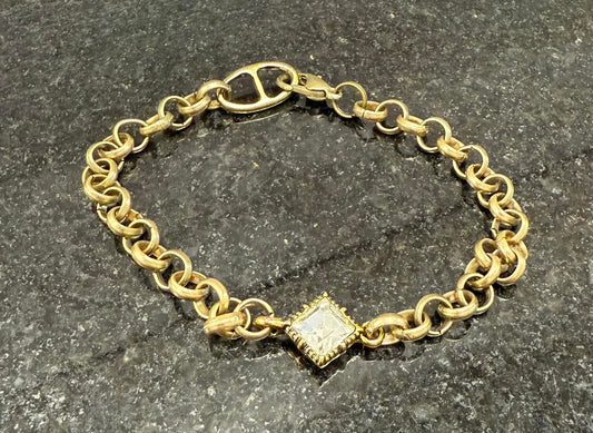 Bullets to Bling Diamon Brushed Gold Bracelet