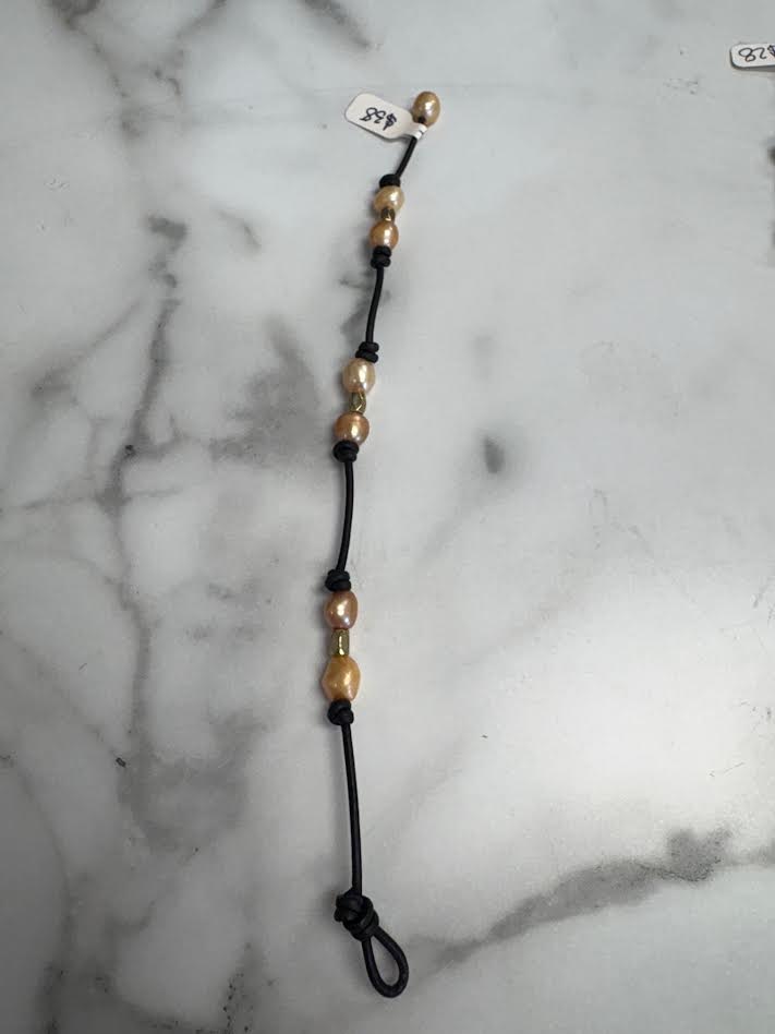 Leather Beaded Ankle Bracelet