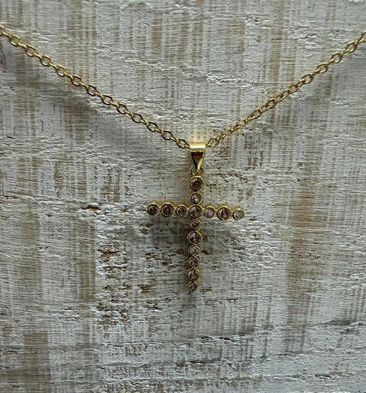 Bullet to Bling Gold Diamond Cross