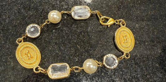 Bullets to Bling Pearl/Crystal Bracelet