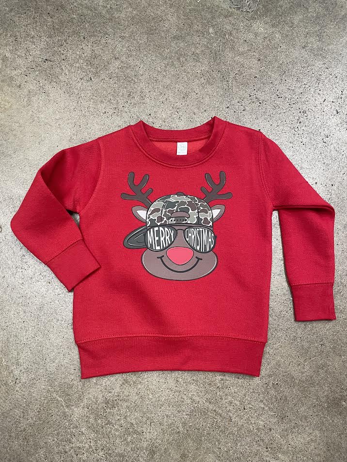 Merry Christmas Camo Reindeer Sweatshirt