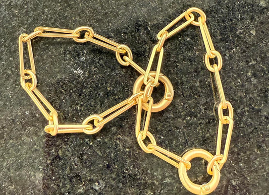 Bullet to Bling Brushed Gold Link Bracelet