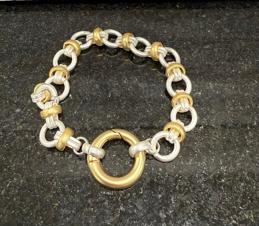 Bullets to Bling Brushed Silver/Gold Bracelets