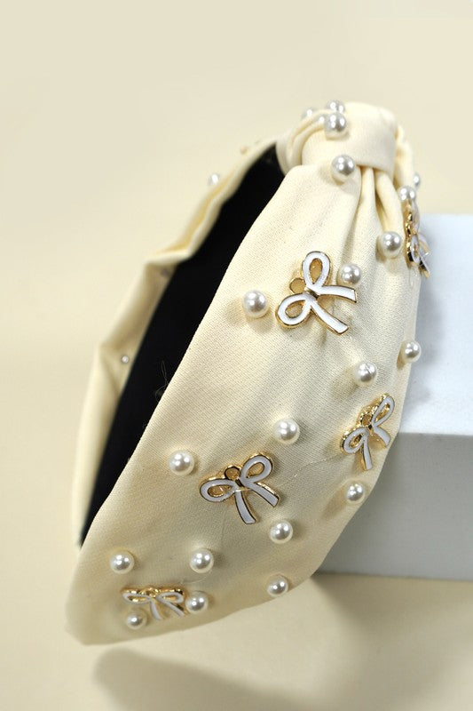Pearl Bow Hair Band Headband
