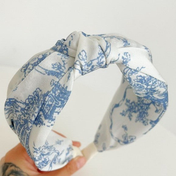 Floral Toile Pattern Vintage Hair Band Bangs
