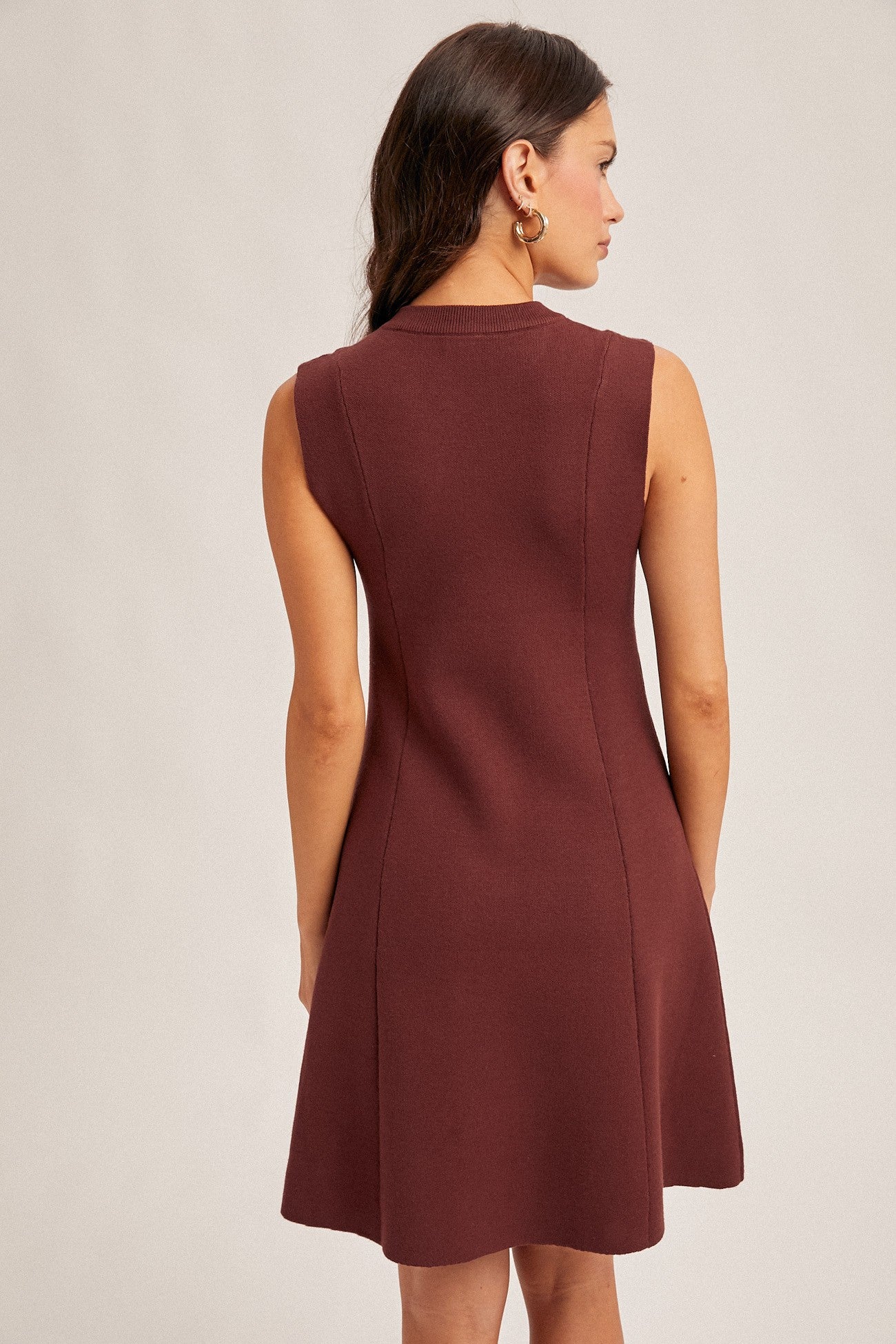 Sleeveless fit and flare sweater dress