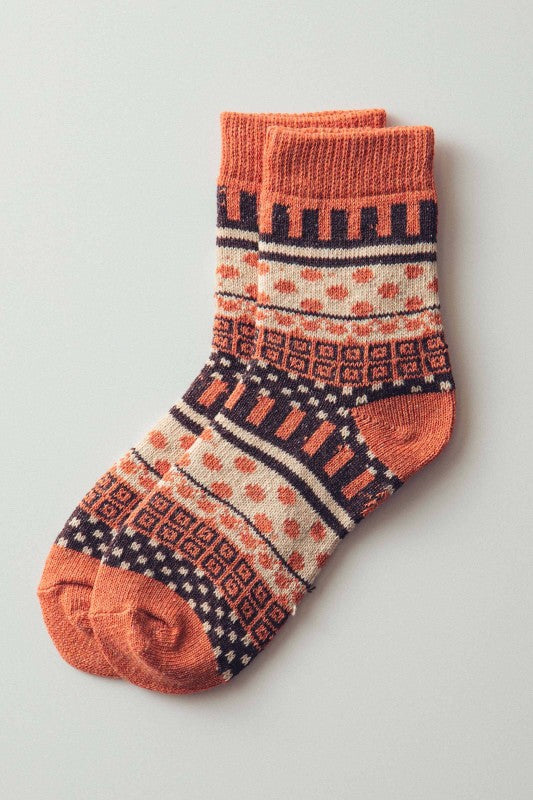 Folk Dot Knit Socks