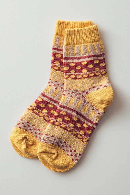 Folk Dot Knit Socks