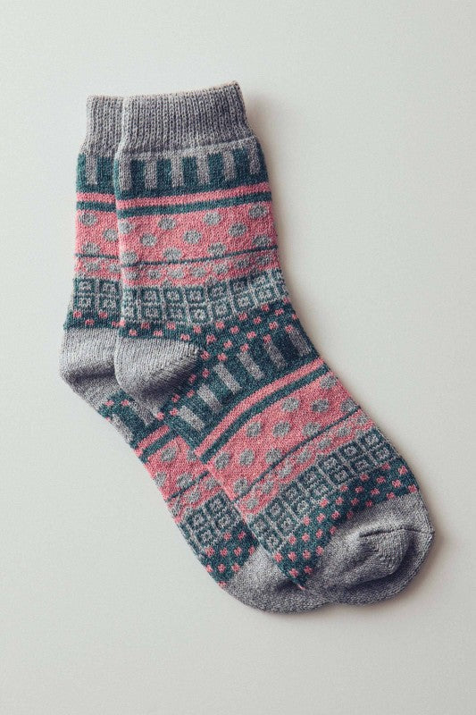 Folk Dot Knit Socks