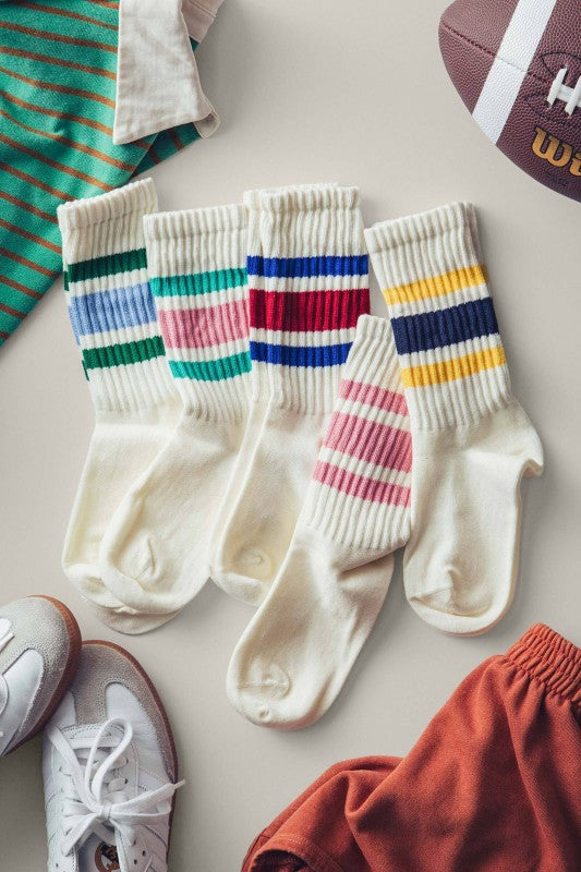 Varsity Striped Ribbed Socks