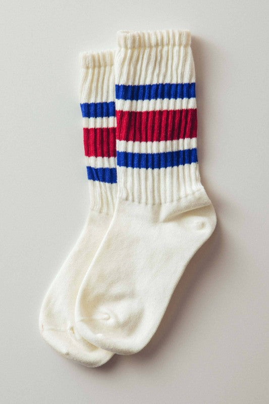 Varsity Striped Ribbed Socks
