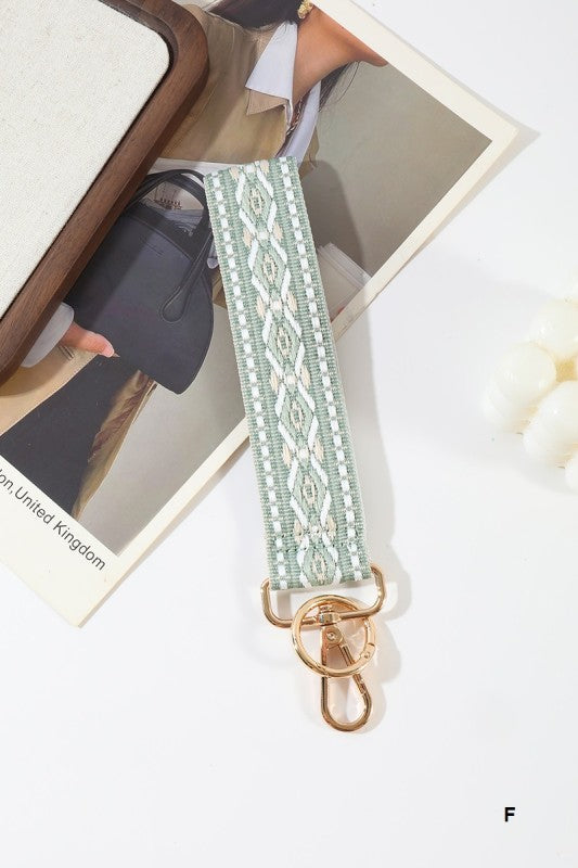 Jacquard Weave Wristlet Keychains