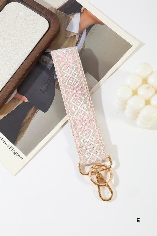 Jacquard Weave Wristlet Keychains