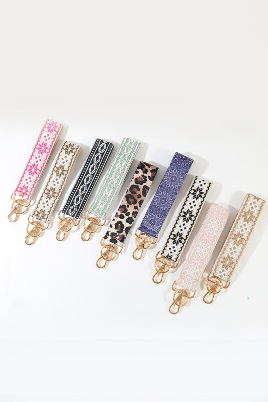 Jacquard Weave Wristlet Keychains
