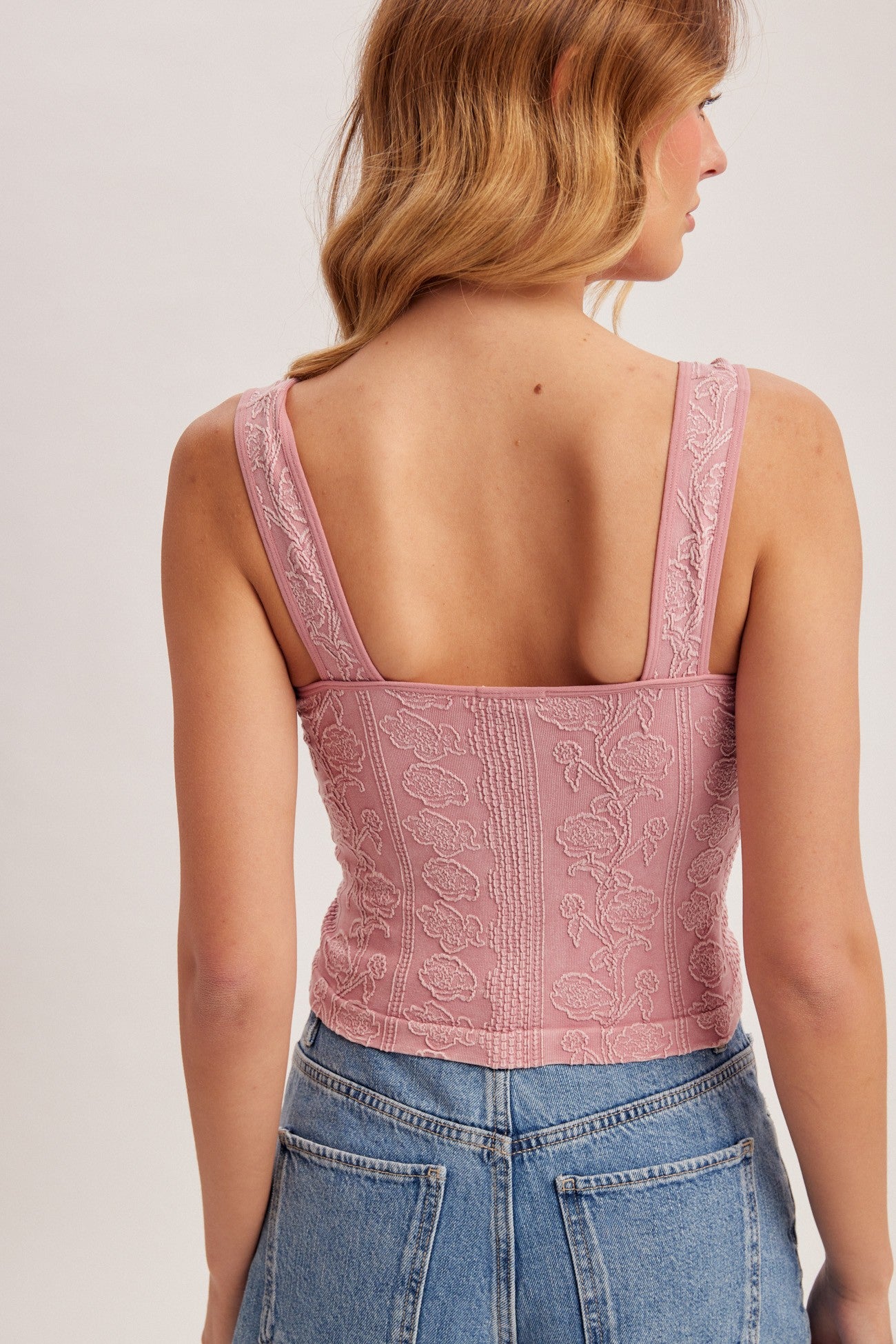 Floral V Neck Seamless Tank Top
