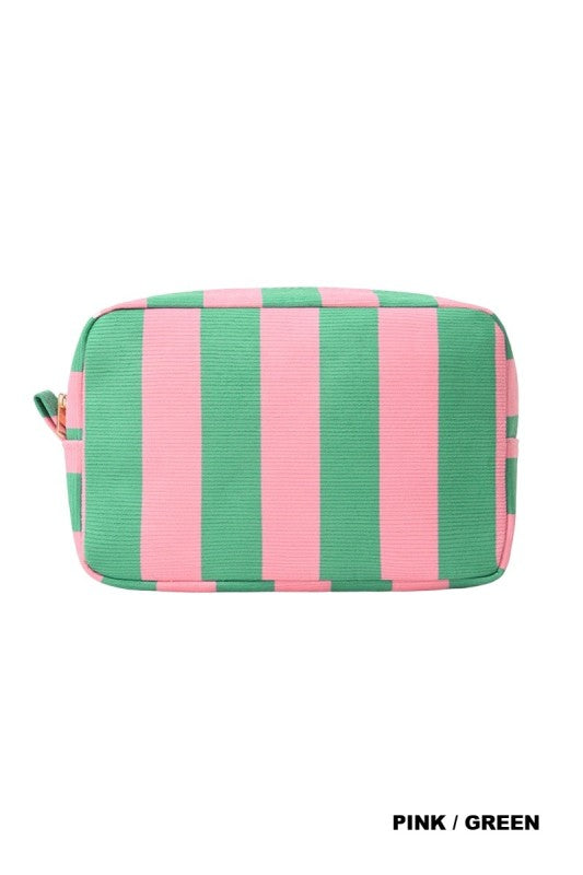 Striped Cosmetic Travel Pouch
