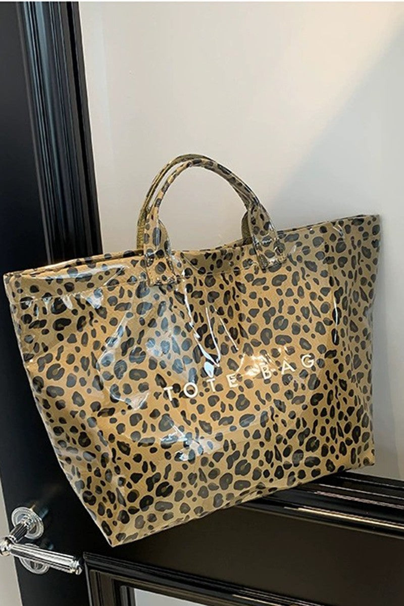Leopard Print Pvc Tote Bag