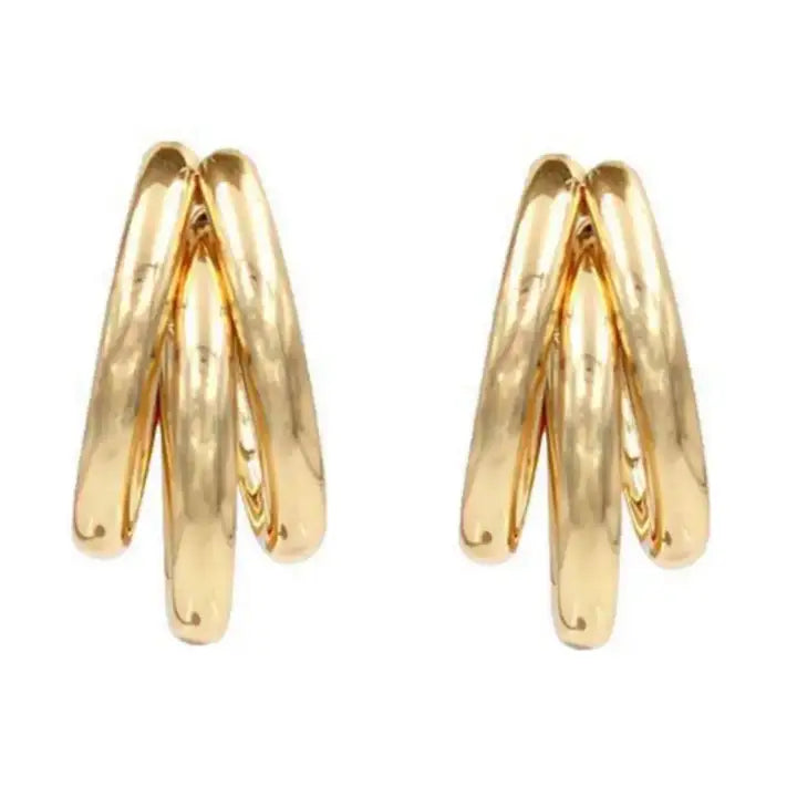 Gold Tri-Hoop Earrings