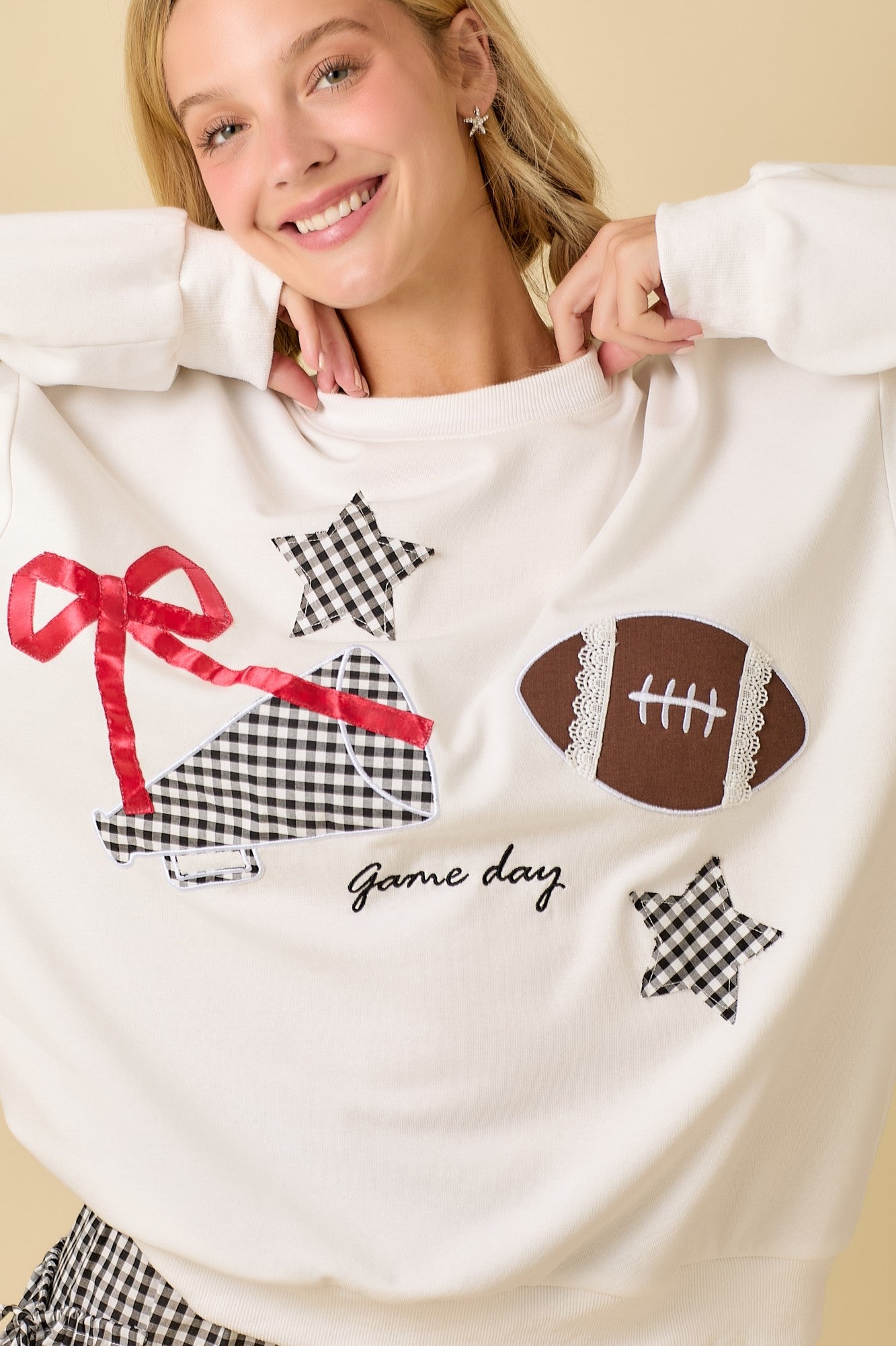 Football Game Day Patch Crewneck