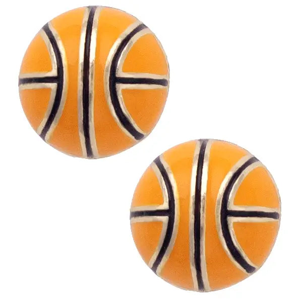Basketball Enamel Stud Earrings