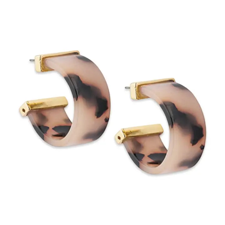 Chunky Petite Light Tortoiseshell Hoop Earring