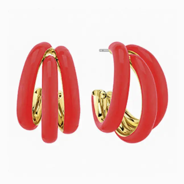 Petite Colored Tri-Hoop Earrings