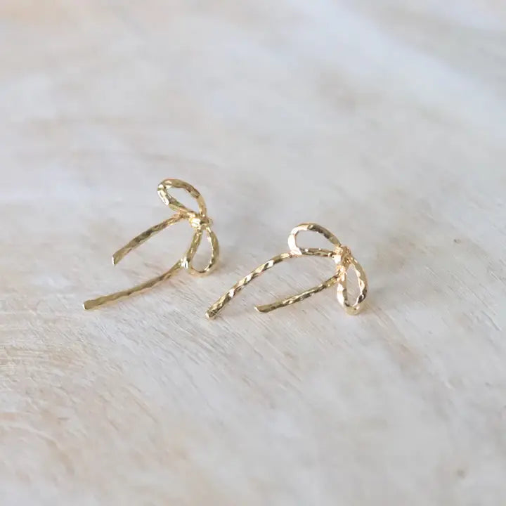 Textured Ribbon Drop Earrings