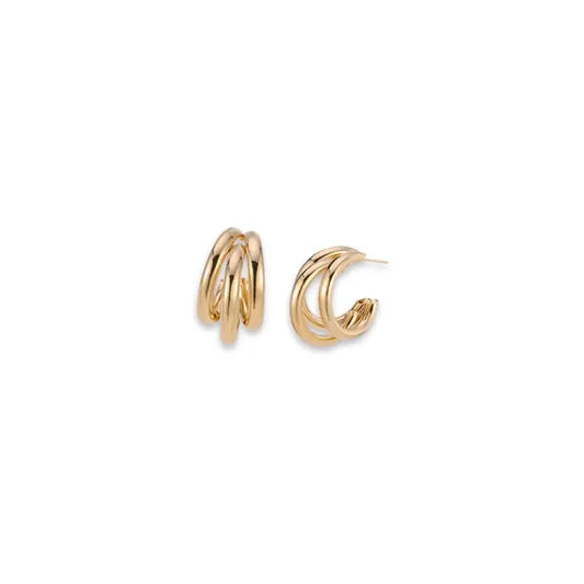 Gold Triple Layered Hoop
