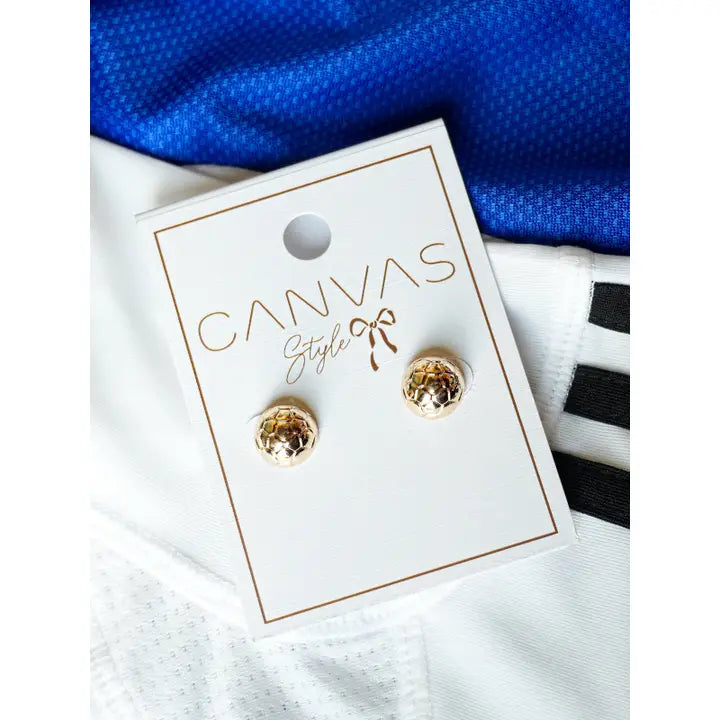 Gold Soccer Ball Stud Earrings