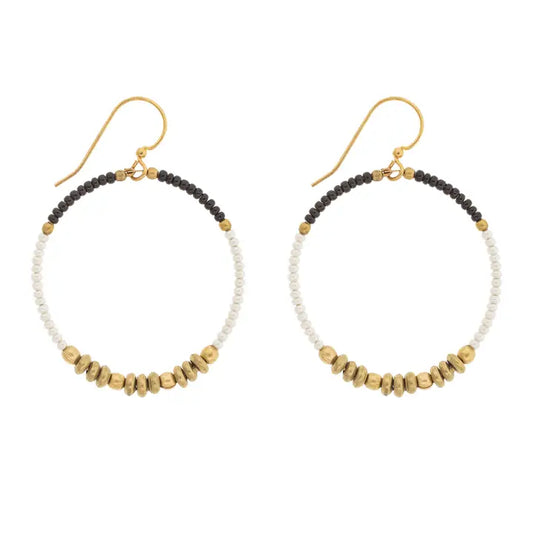 Colorblocked Brass Hoop Earrings