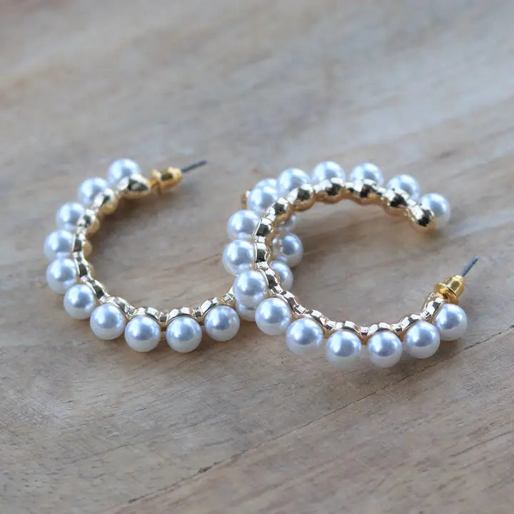 Pearl Hoop Earrings