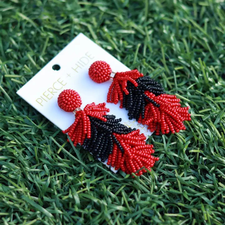 Beaded Tassel Game Day Earrings
