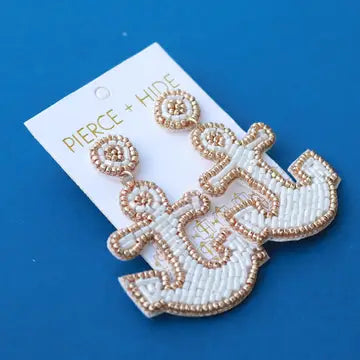 Beaded Anchor Earrings