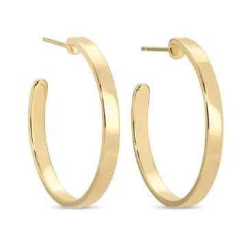 Flat Gold Hoops