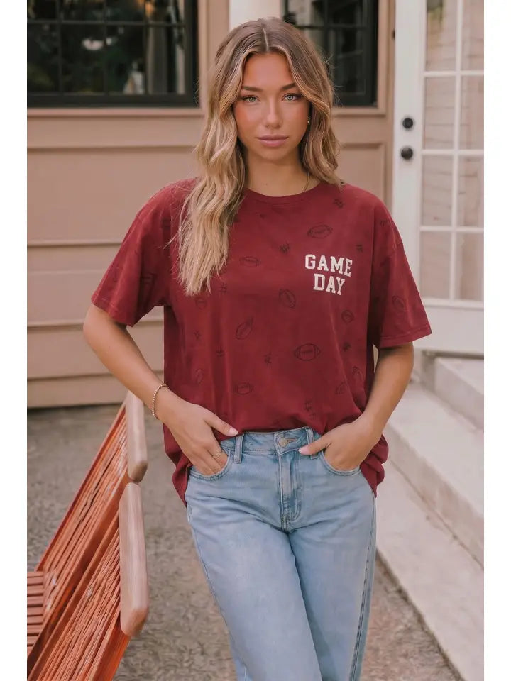 Game Day Football Print Graphic Tee