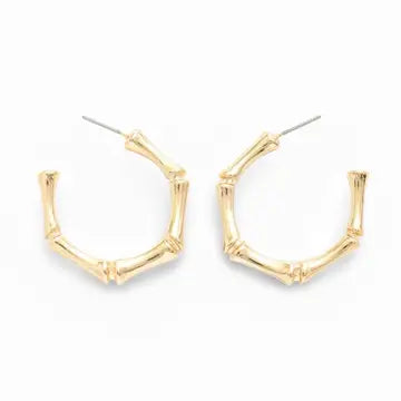 Medium Bamboo Gold Hoop