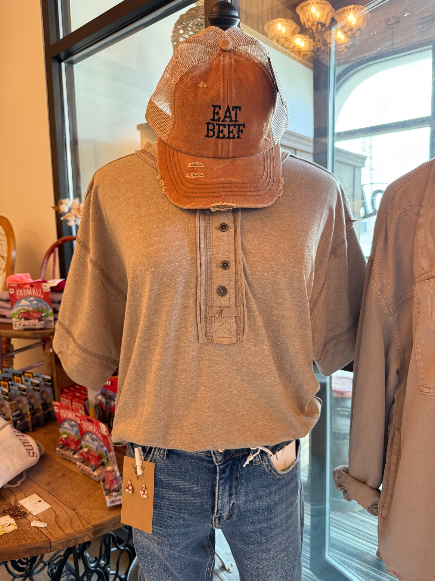 EAT BEEF ponytail hat