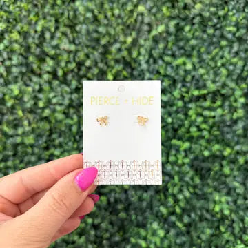 Petite Gold bow stud Earrings