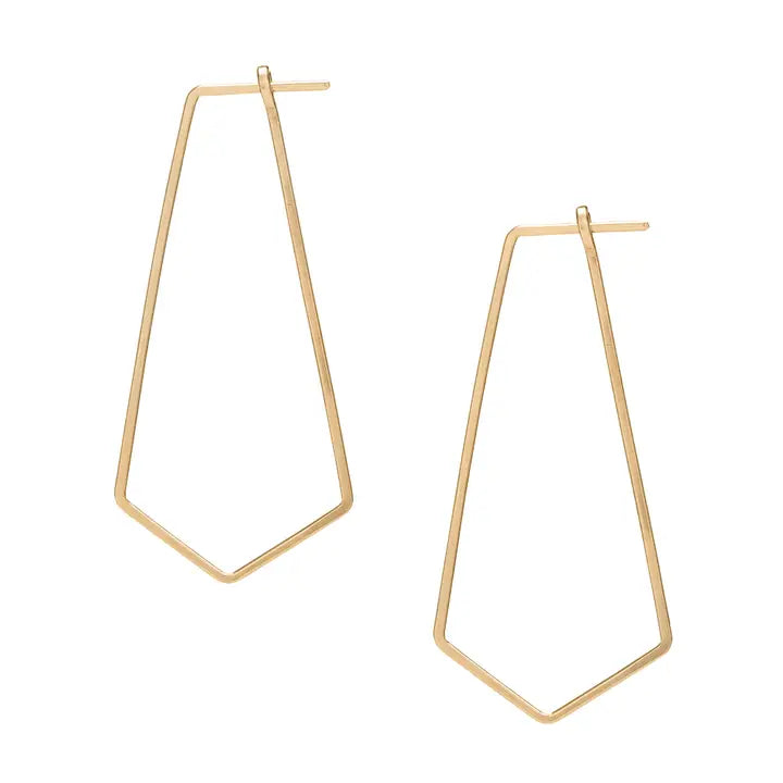 Prism Minimal Hoop Earrings, Gold