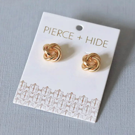 Gold Knot Stud Earrings