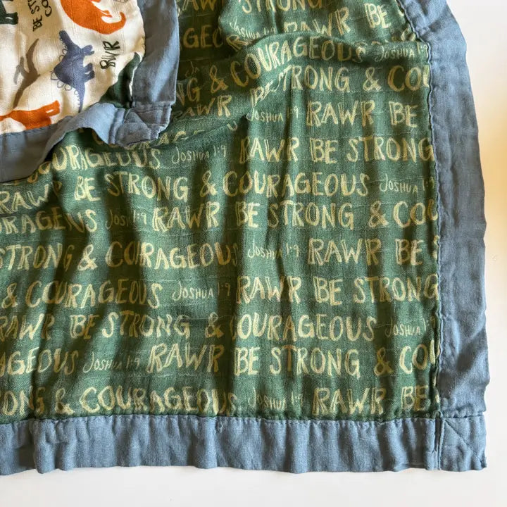 Dinosaurs Luxury Double Sided Muslin Blanket