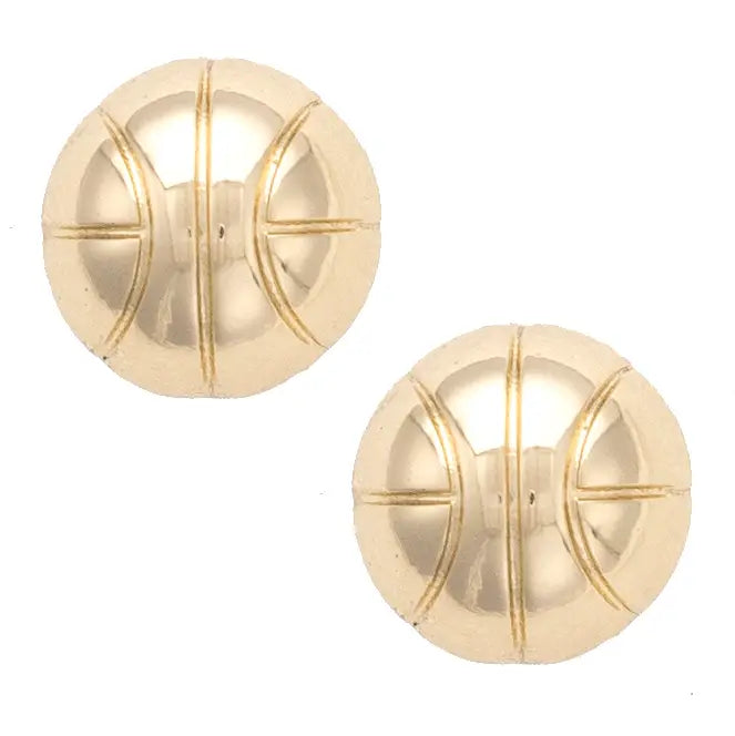 Gold Basketball Stud Earrings