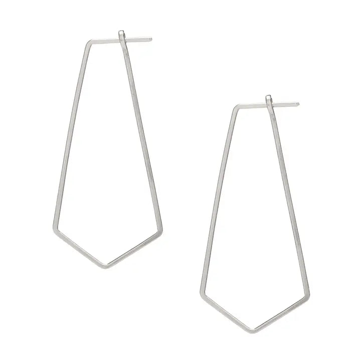 Prism Minimal Hoop Earrings, Sterling Silver