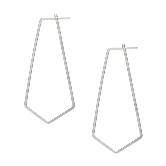 Prism Minimal Hoop Earrings, Sterling Silver