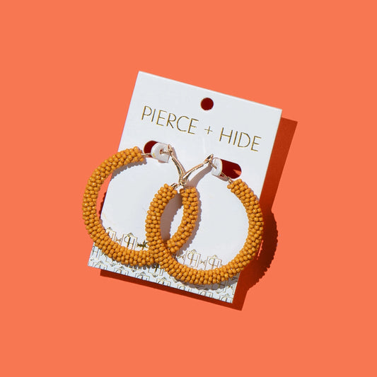 Solid Beaded Hoop Earrings