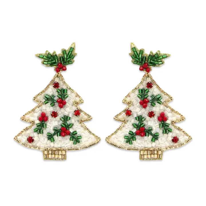 Beaded Christmas Earrings